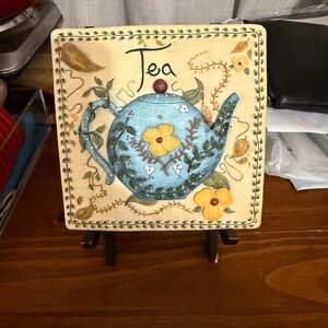 🩵🫖Vintage Decorative Blue Teapot Plaque